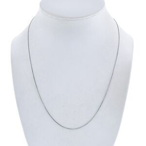 Vintage Thailand SU Sterling Silver 925 0.8mm Box Chain Necklace 18.5"